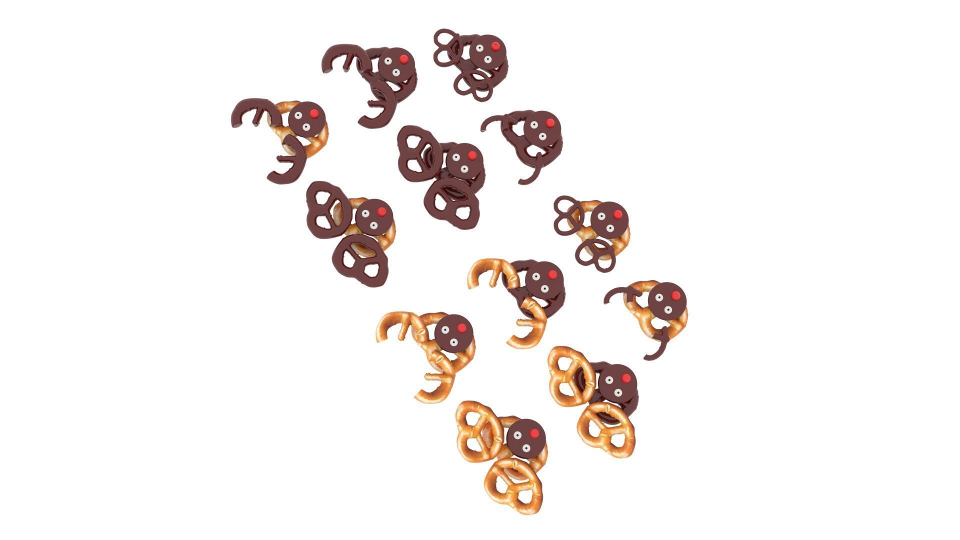Reindeer Pretzels Set 3D model_11