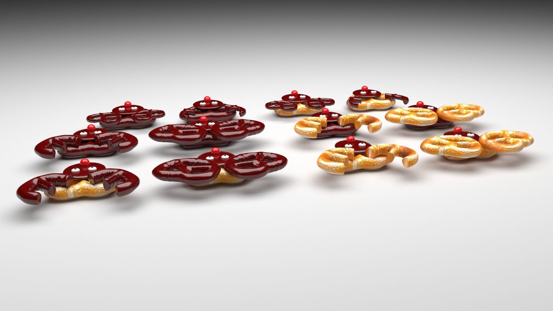 Reindeer Pretzels Set 3D model_3
