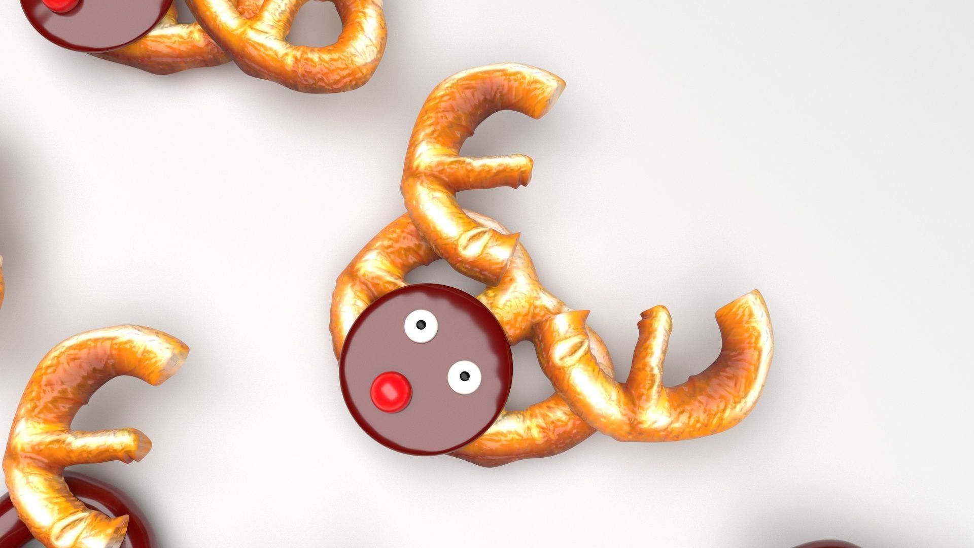 Reindeer Pretzels Set 3D model_2