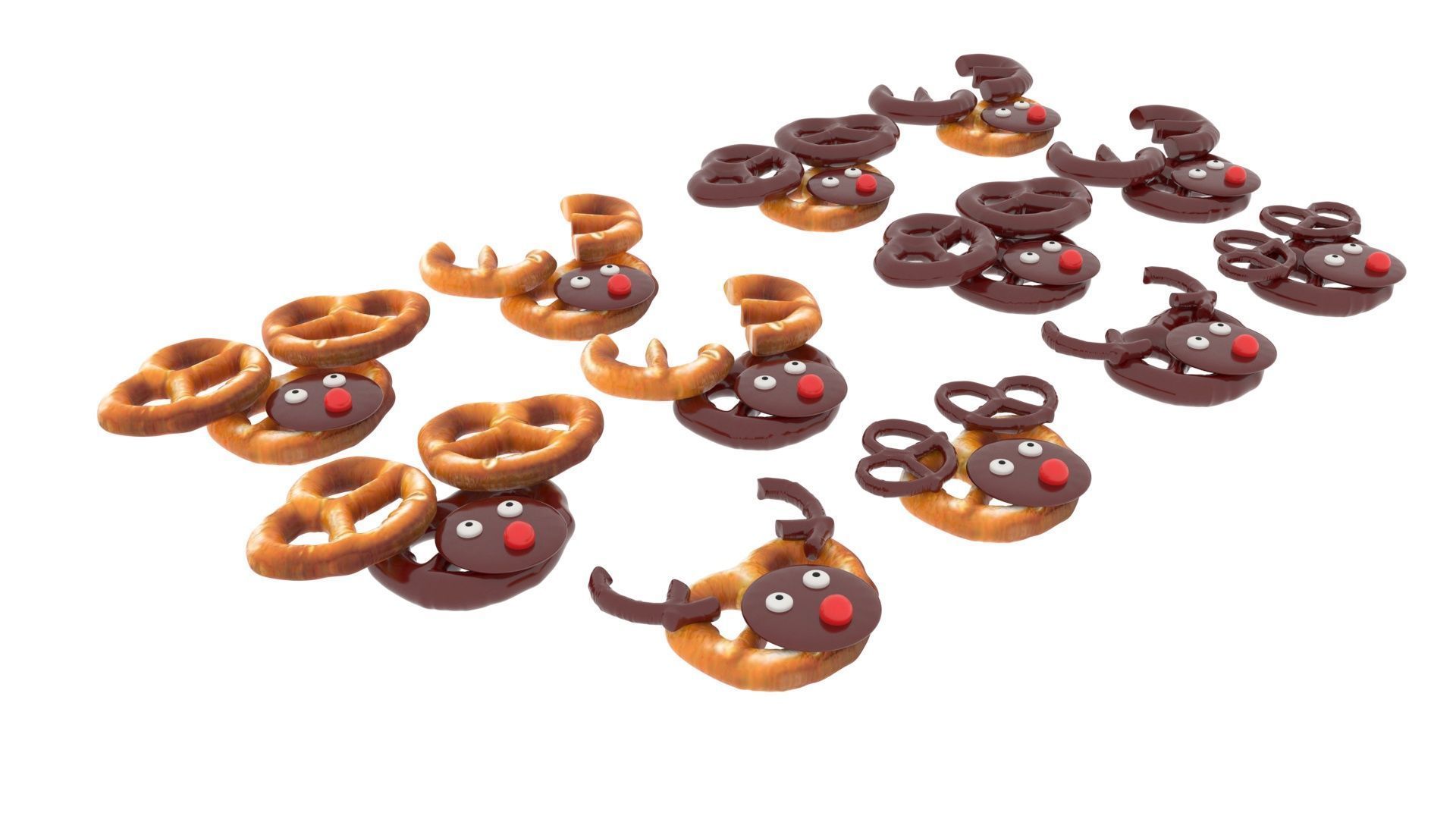 Reindeer Pretzels Set 3D model_13