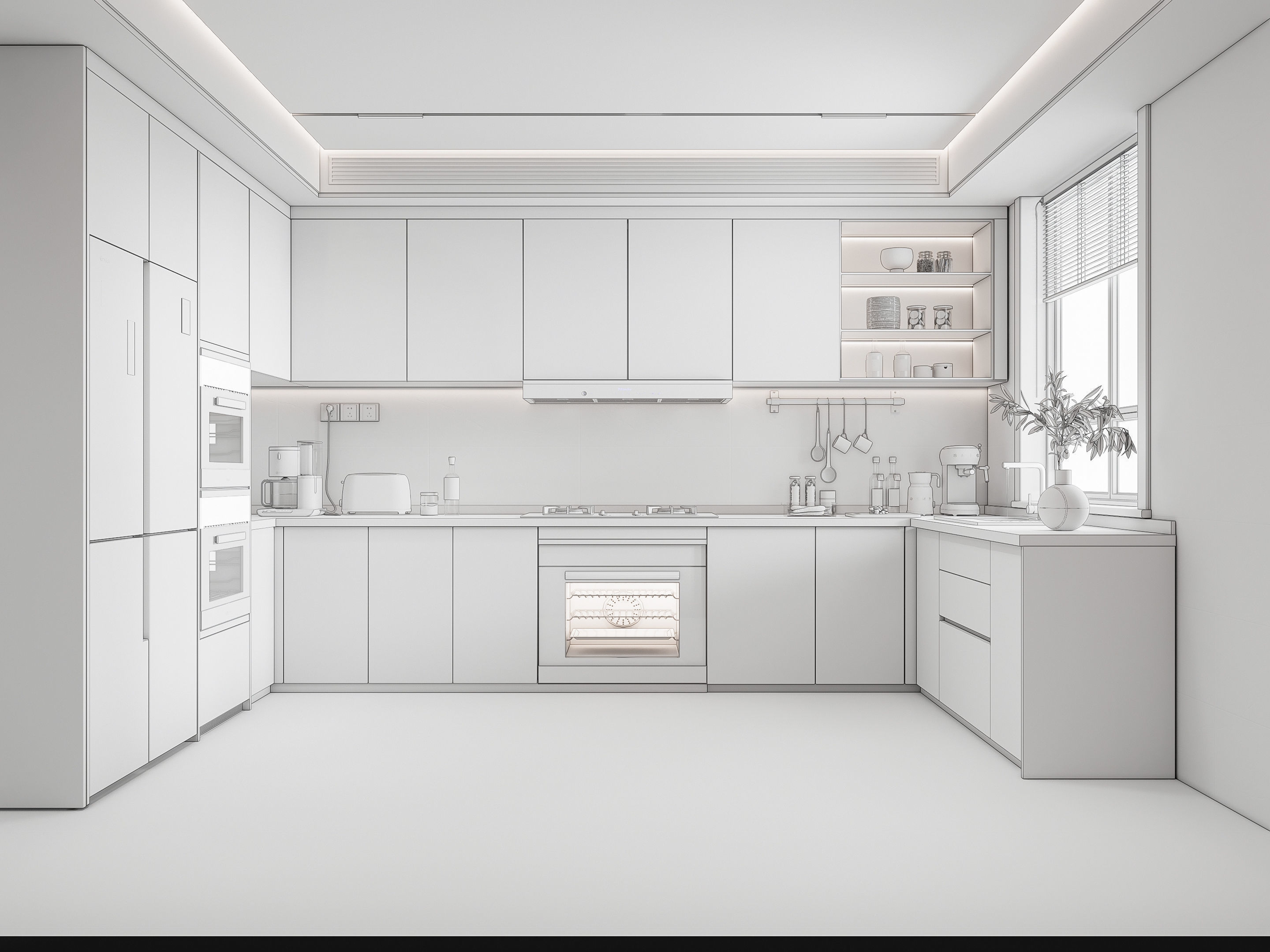 Kitchen Modern interior 107 3D model_19