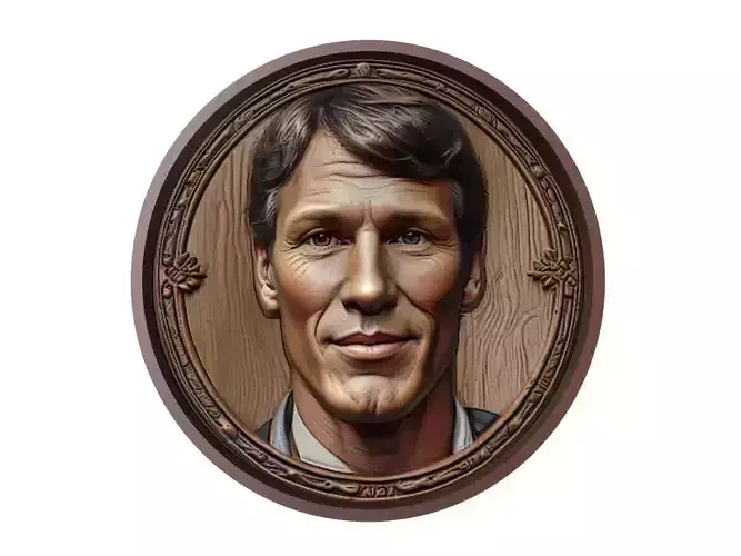 Marco van Basten Footballer Medallion 3D print model