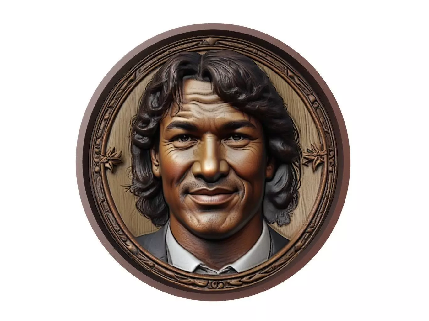 Ruud Gullit Footballer Medallion 3D print model_0