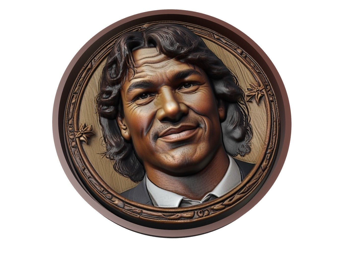 Ruud Gullit Footballer Medallion 3D print model_1