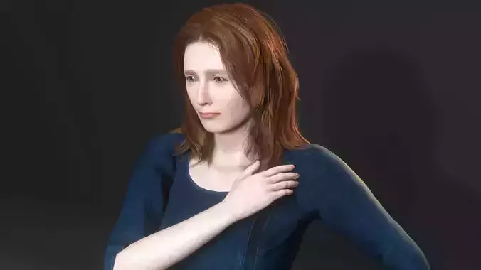 Realistic 3D Female Character Fashionable Outfit and Pose Ready 3D model