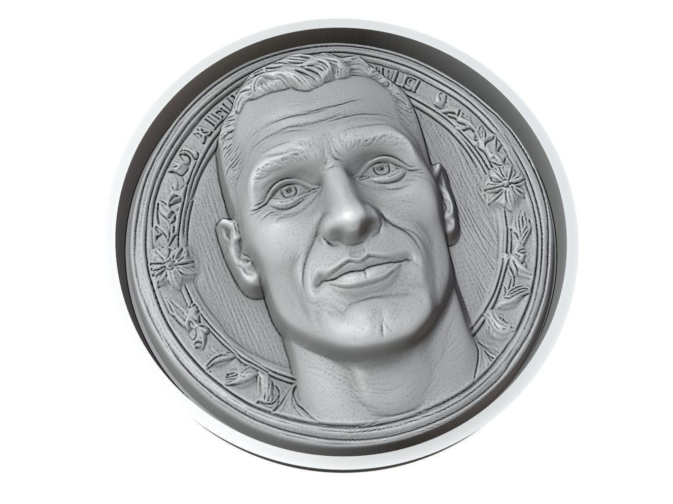 Nemanja Vidic Footballer Medallion 3D print model_3