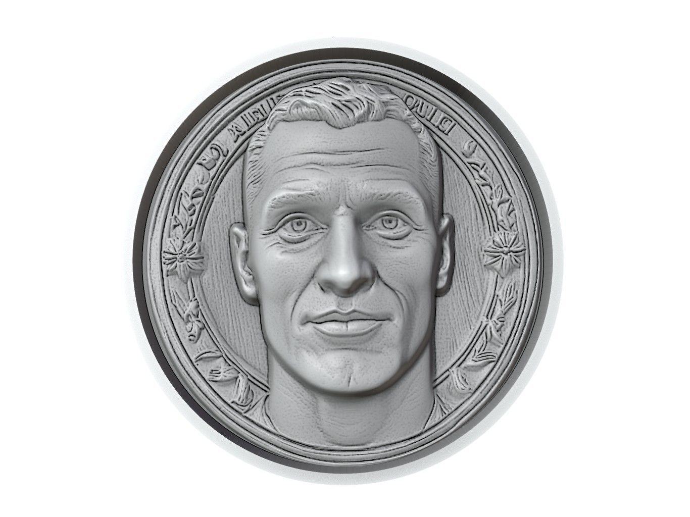 Nemanja Vidic Footballer Medallion 3D print model_2