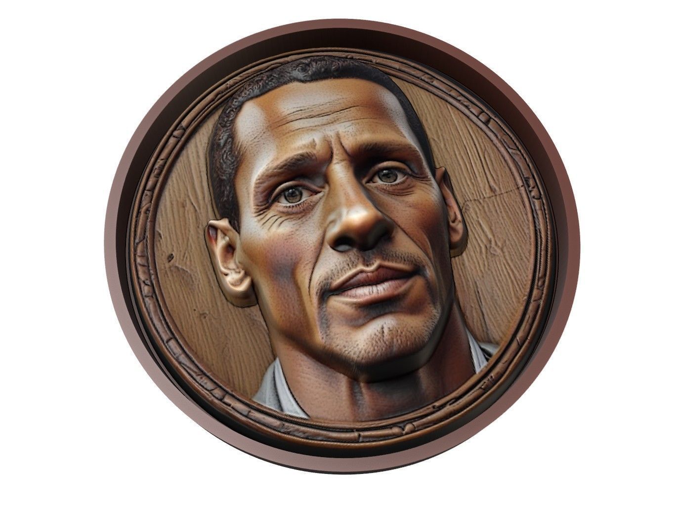 Rio Ferdinand Footballer Medallion 3D print model_1