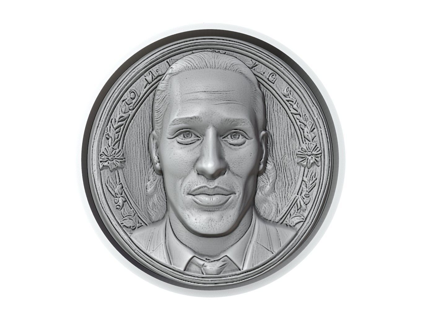 Virgil van Dijk Footballer Medallion 3D print model_2