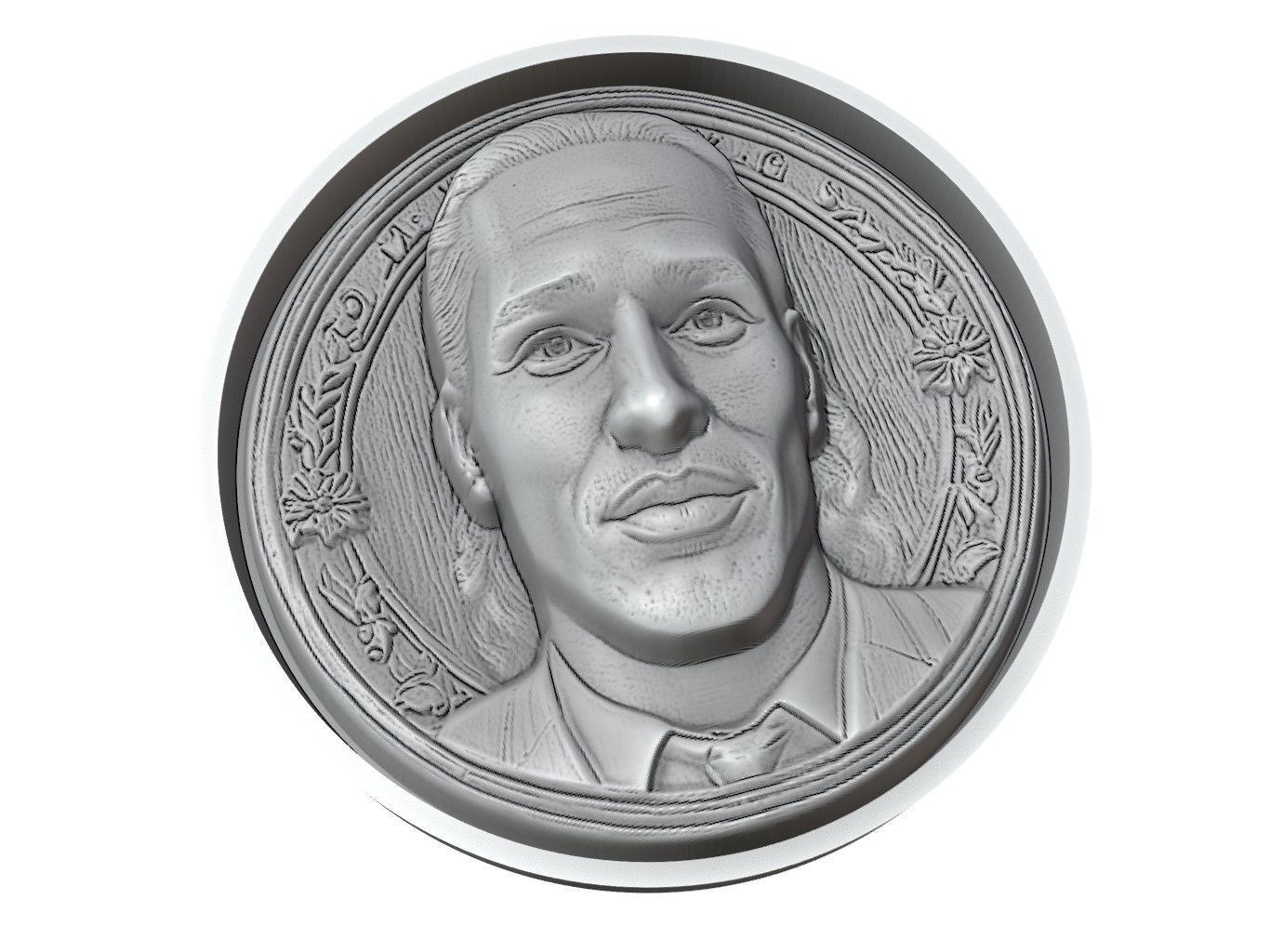 Virgil van Dijk Footballer Medallion 3D print model_3