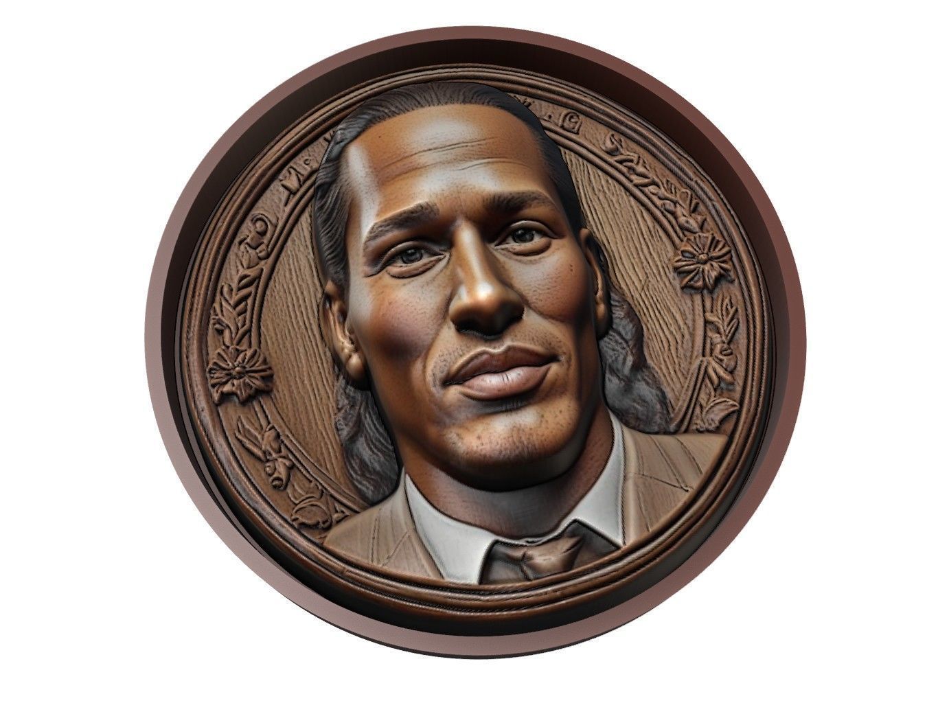 Virgil van Dijk Footballer Medallion 3D print model_1
