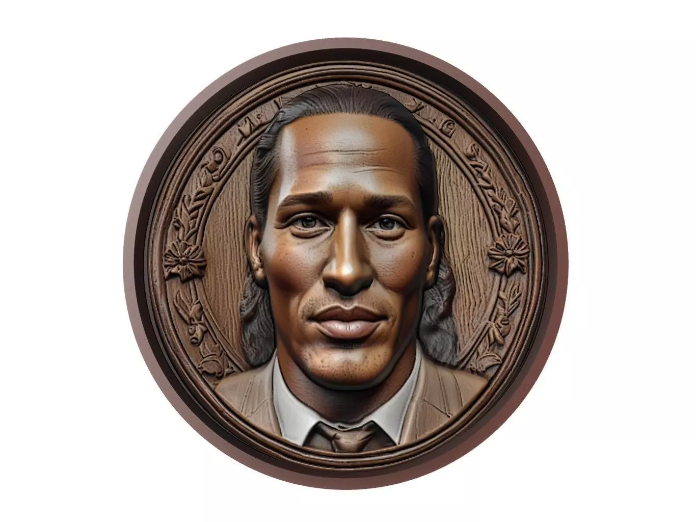 Virgil van Dijk Footballer Medallion 3D print model_0