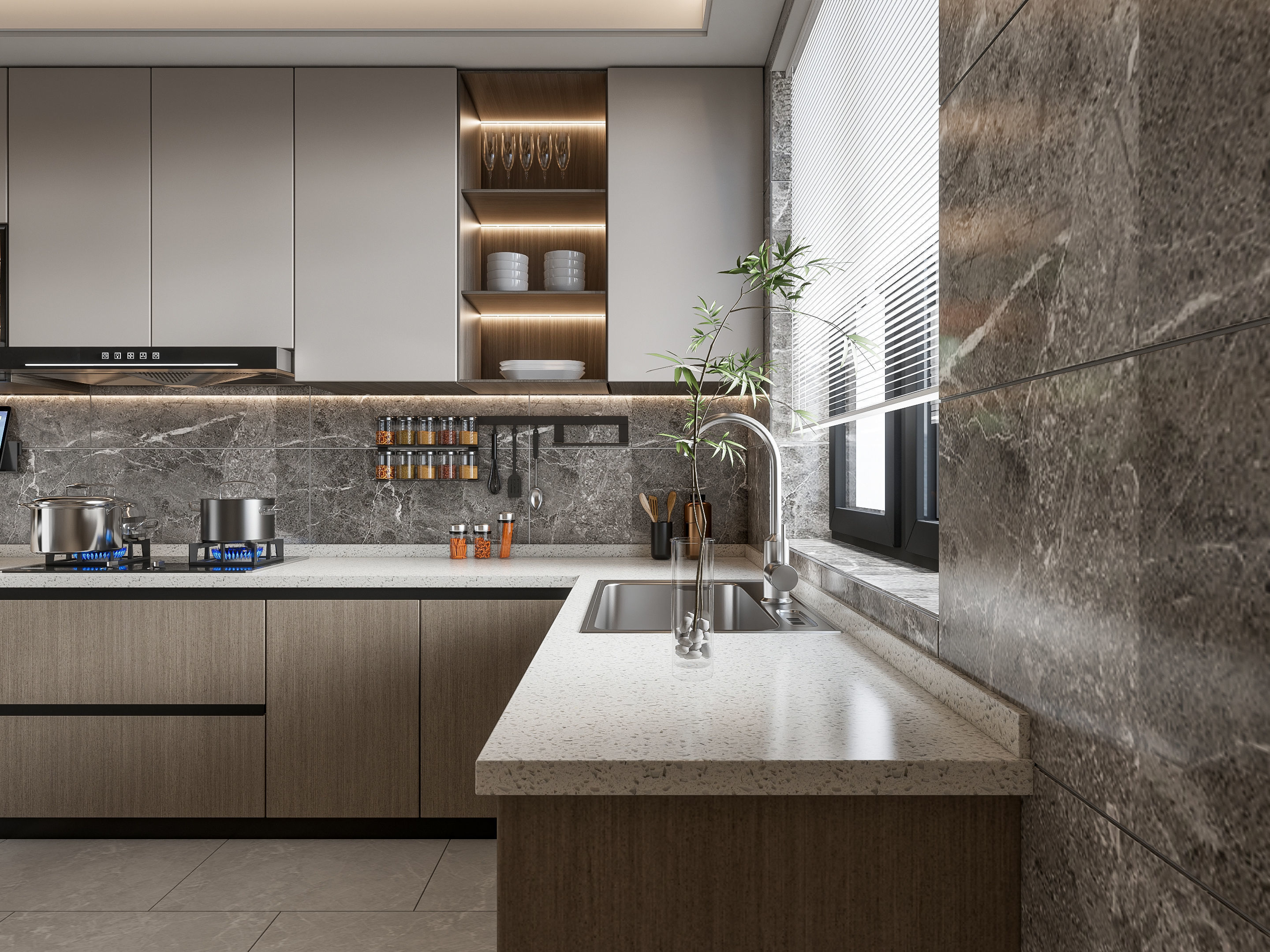 Kitchen Modern interior 108 3D model_7