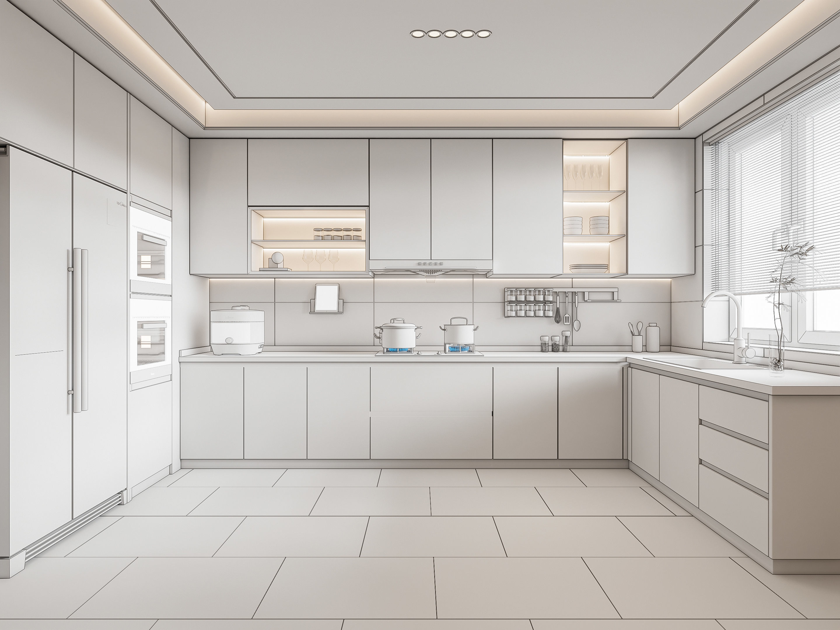 Kitchen Modern interior 108 3D model_19