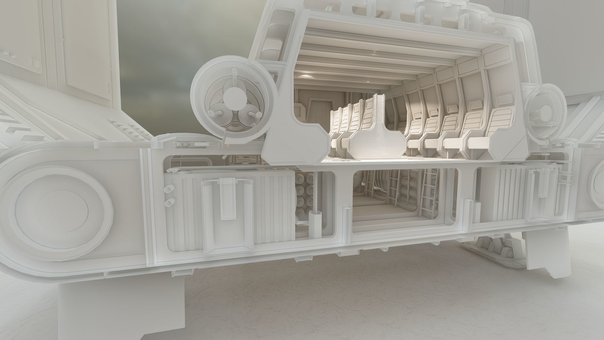 Star Wars Lambda T4A Class Shuttle with full interior 3D model_60