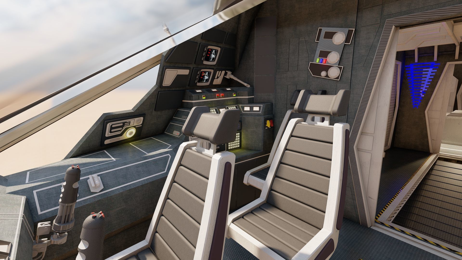 Star Wars Lambda T4A Class Shuttle with full interior 3D model_36