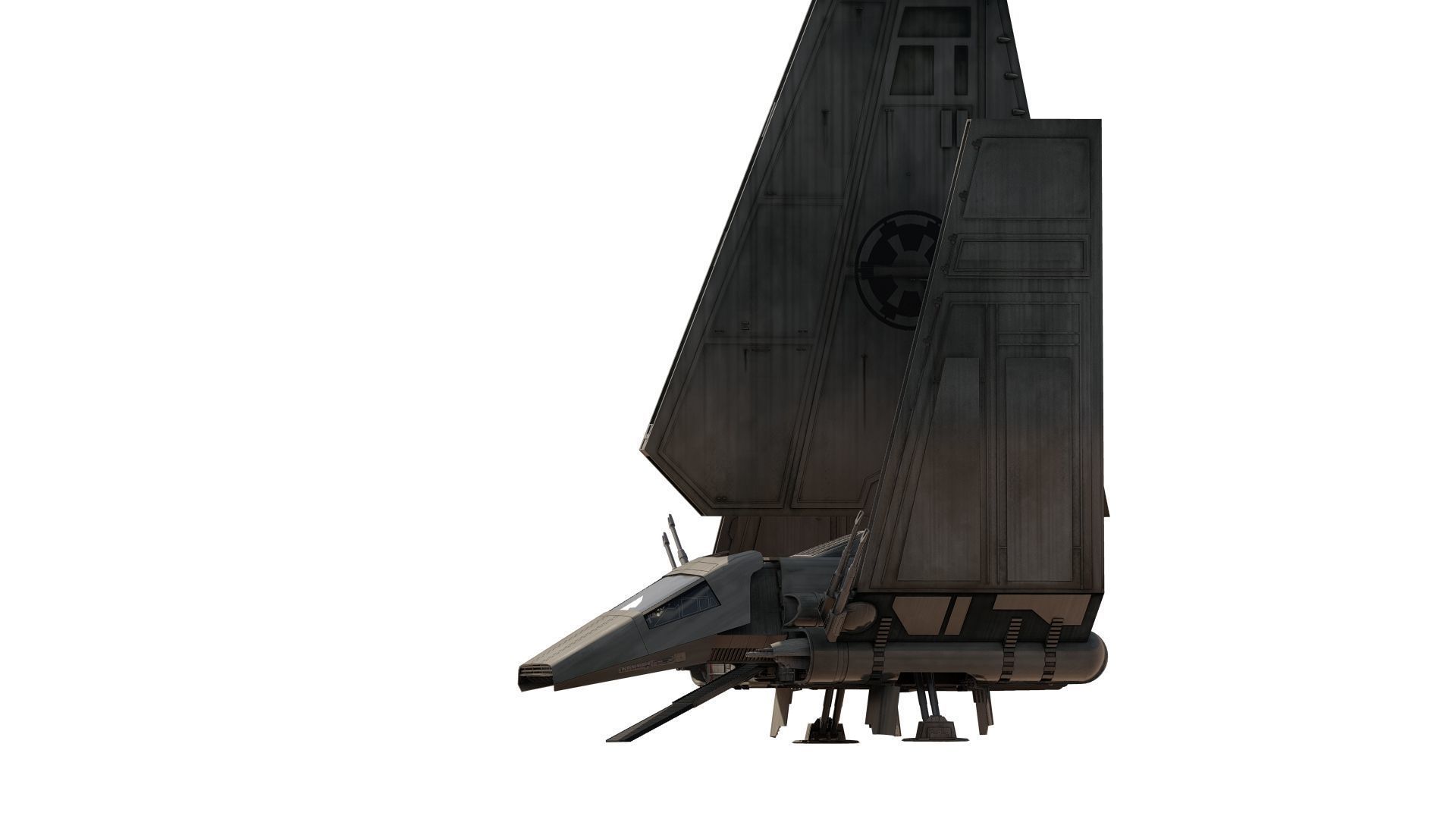 Star Wars Lambda T4A Class Shuttle with full interior 3D model_3