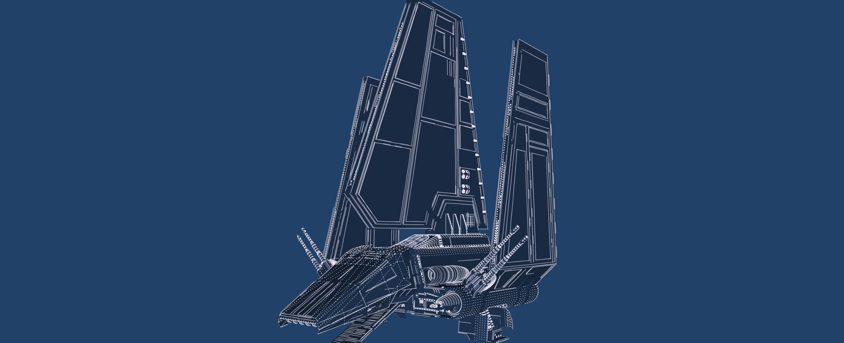 Star Wars Lambda T4A Class Shuttle with full interior 3D model_65