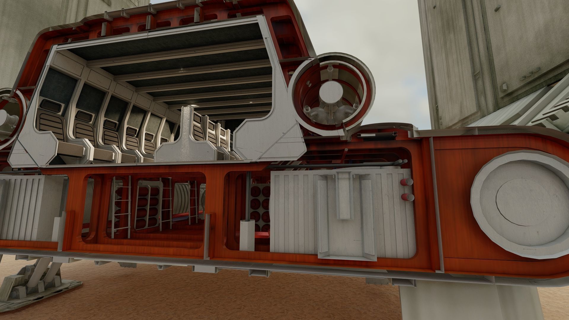 Star Wars Lambda T4A Class Shuttle with full interior 3D model_42