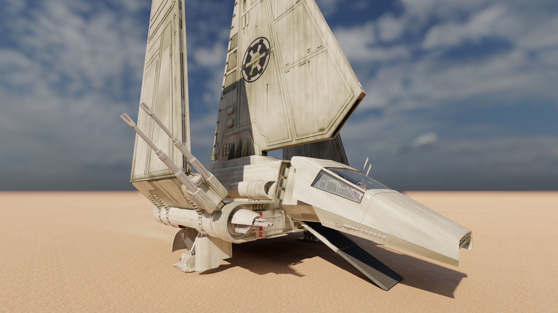 Star Wars Lambda T4A Class Shuttle with full interior 3D model_22