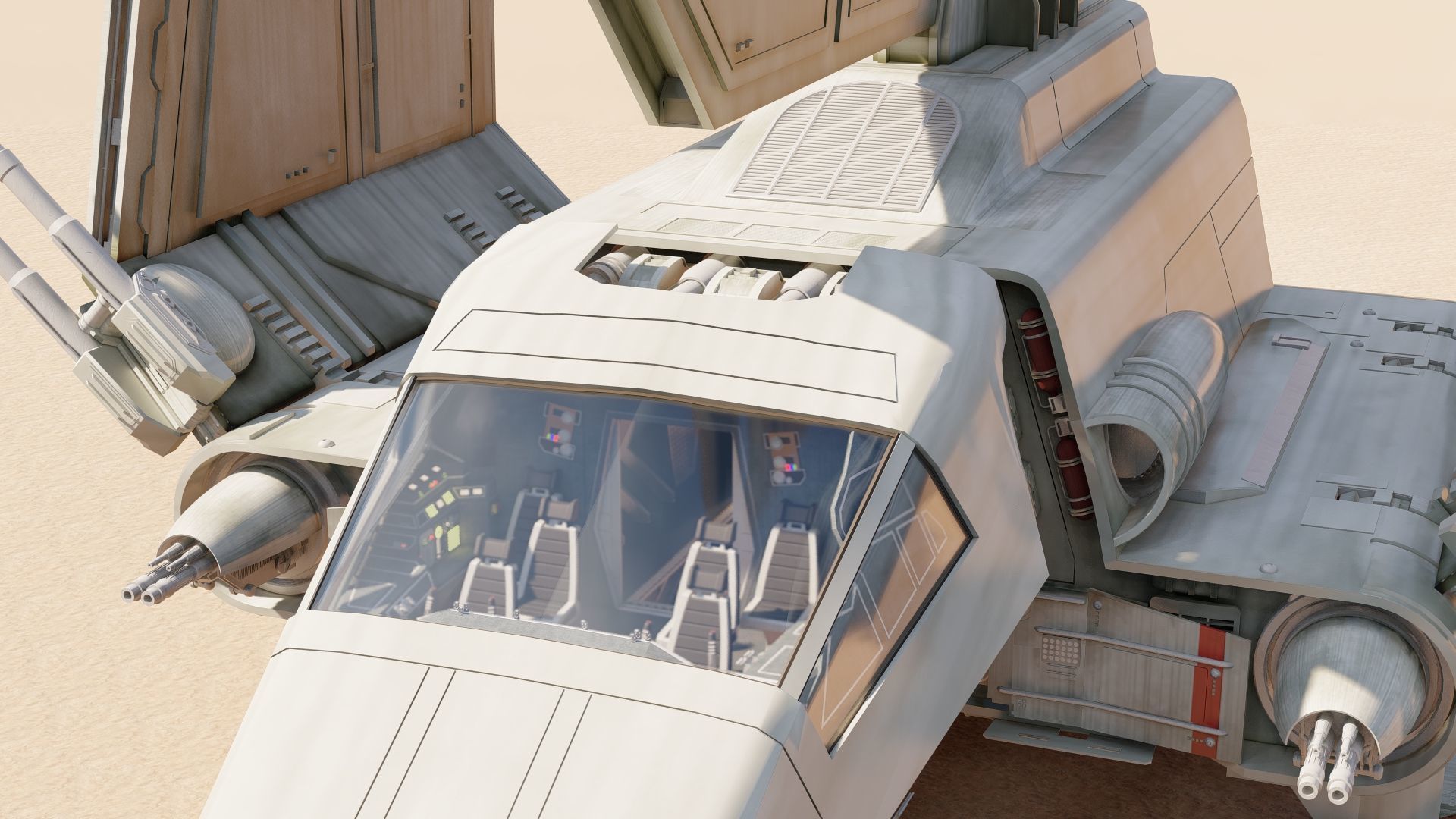 Star Wars Lambda T4A Class Shuttle with full interior 3D model_26