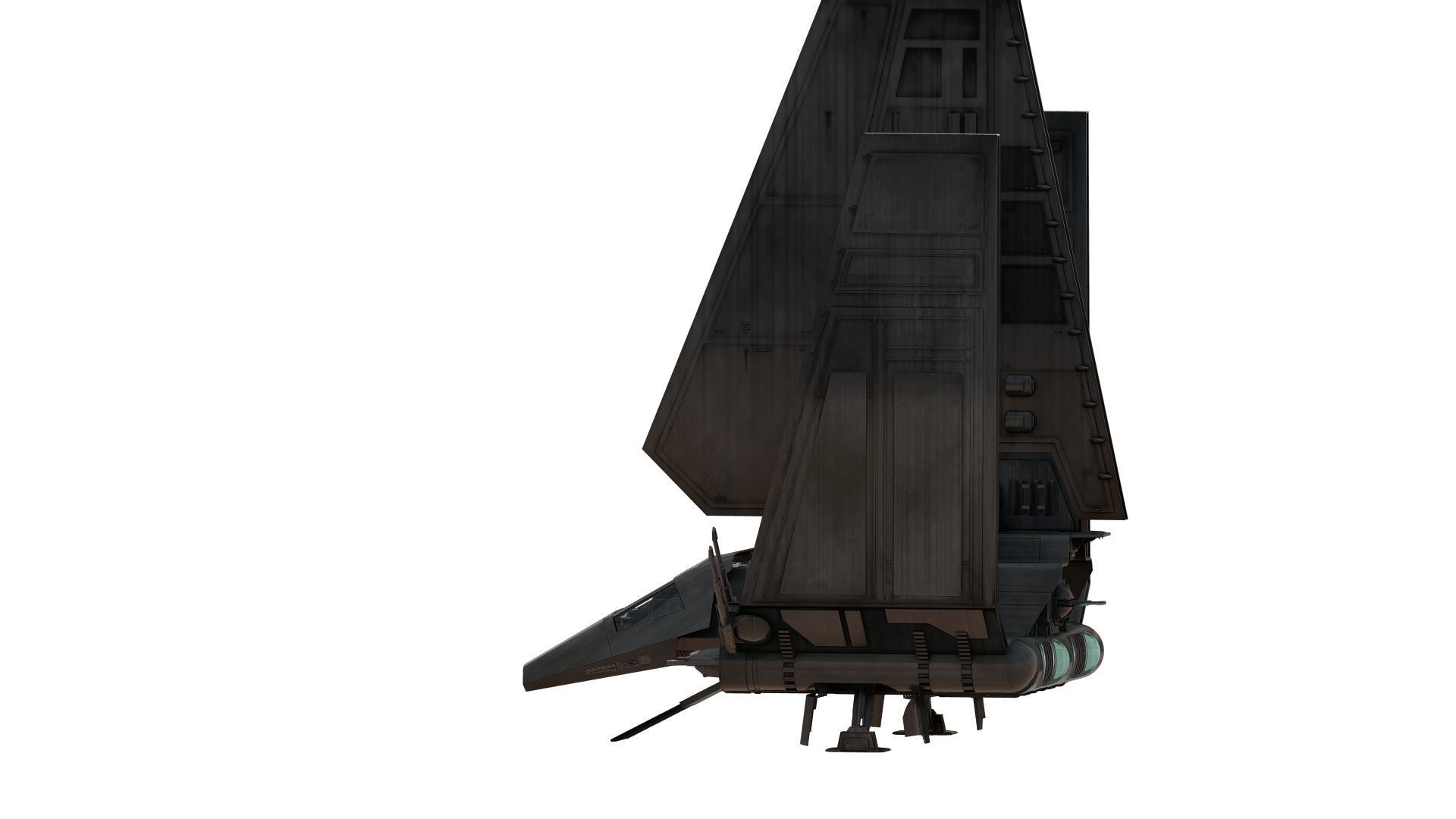 Star Wars Lambda T4A Class Shuttle with full interior 3D model_6