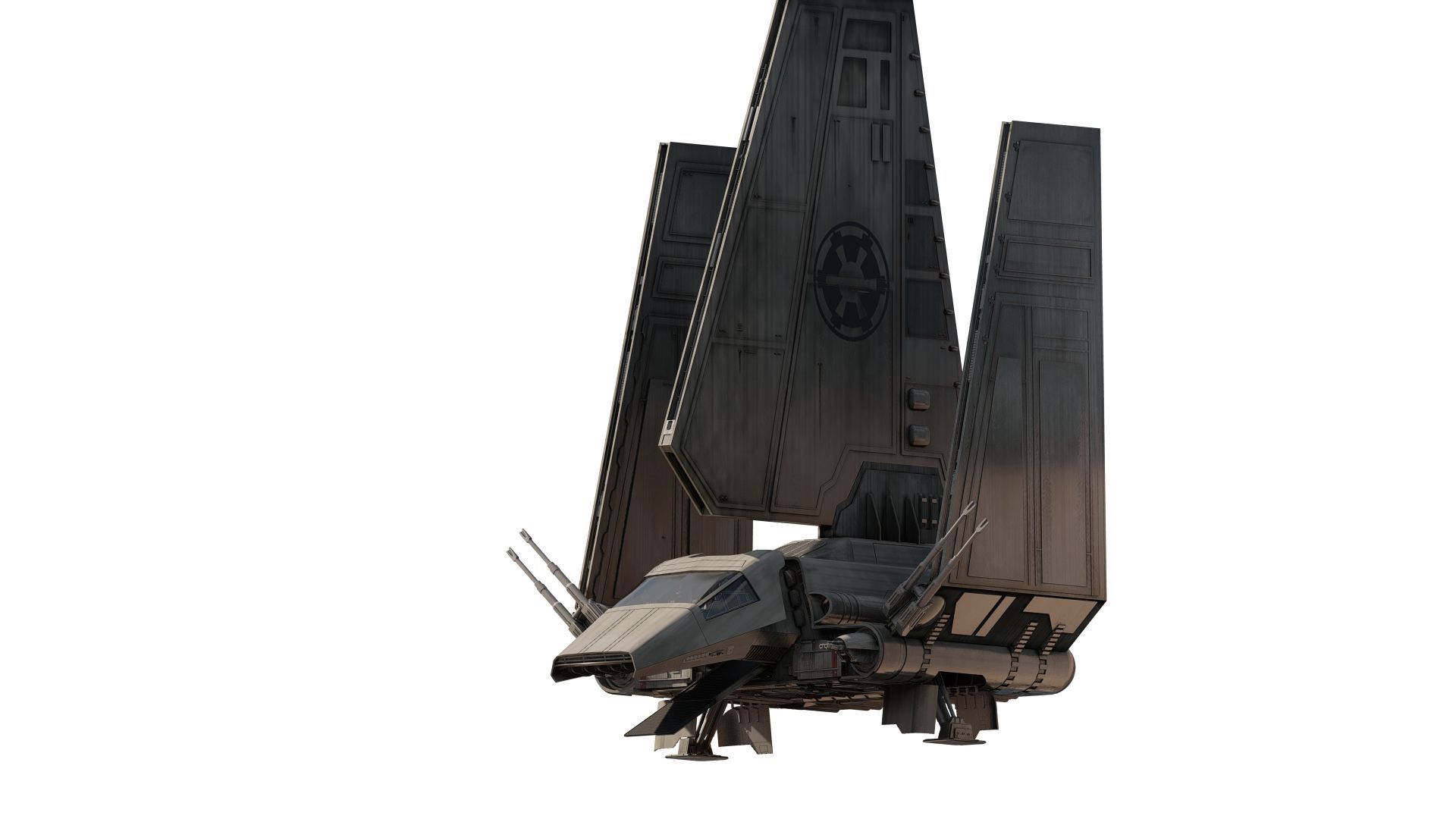 Star Wars Lambda T4A Class Shuttle with full interior 3D model_1