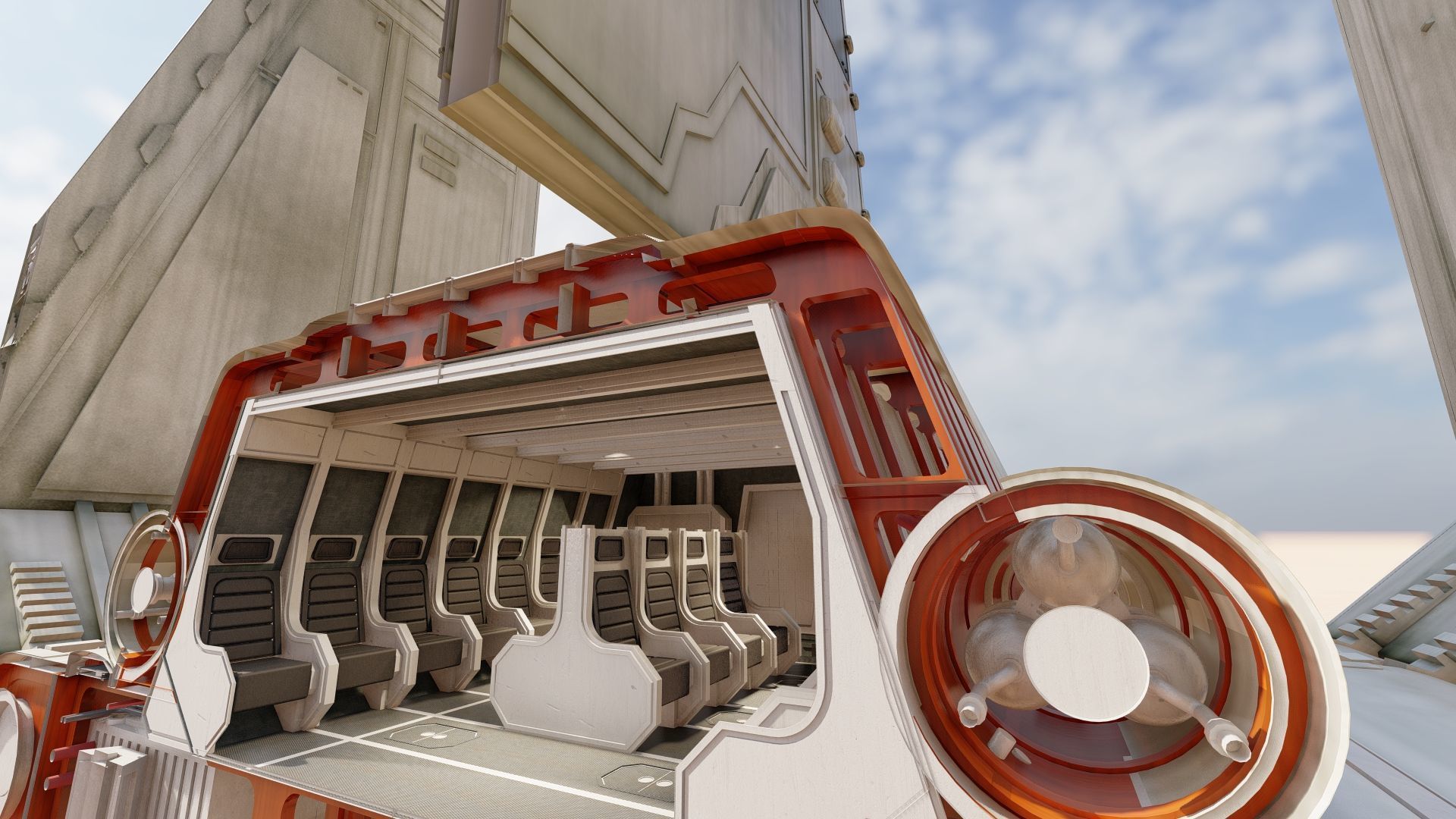 Star Wars Lambda T4A Class Shuttle with full interior 3D model_44