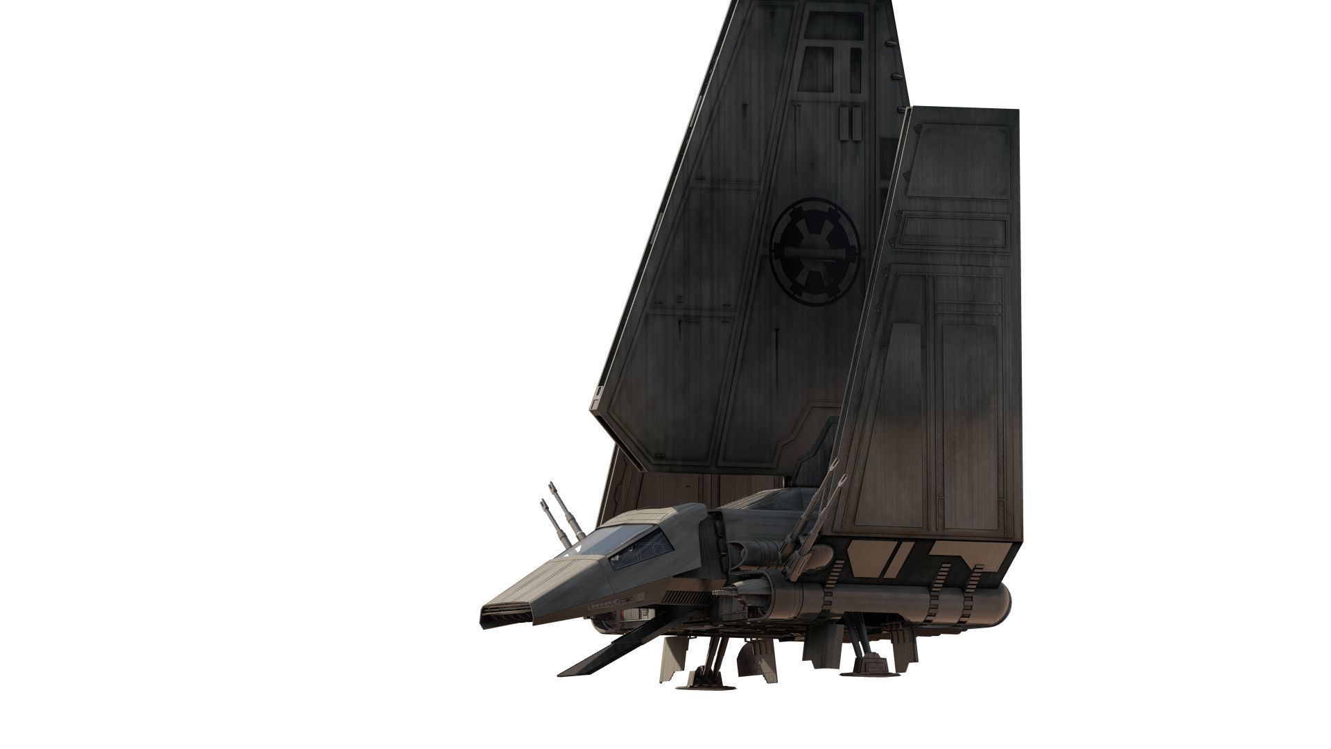 Star Wars Lambda T4A Class Shuttle with full interior 3D model_2