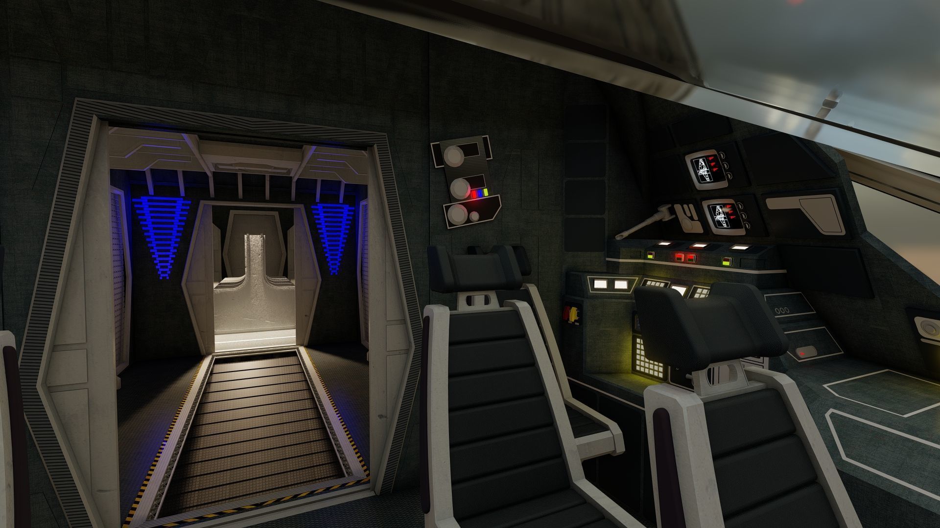 Star Wars Lambda T4A Class Shuttle with full interior 3D model_37