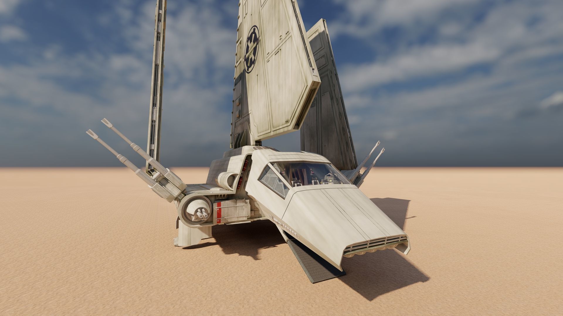 Star Wars Lambda T4A Class Shuttle with full interior 3D model_23