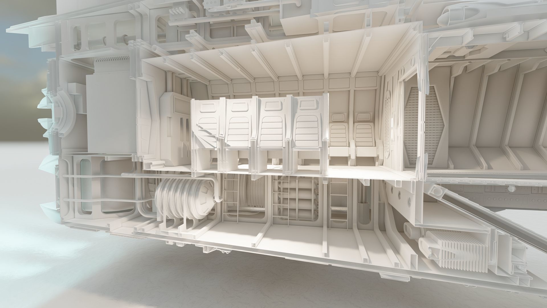 Star Wars Lambda T4A Class Shuttle with full interior 3D model_63