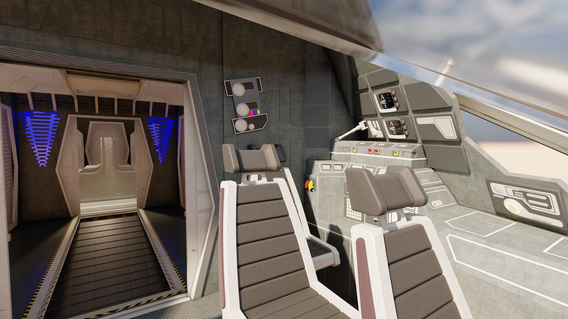 Star Wars Lambda T4A Class Shuttle with full interior 3D model_35