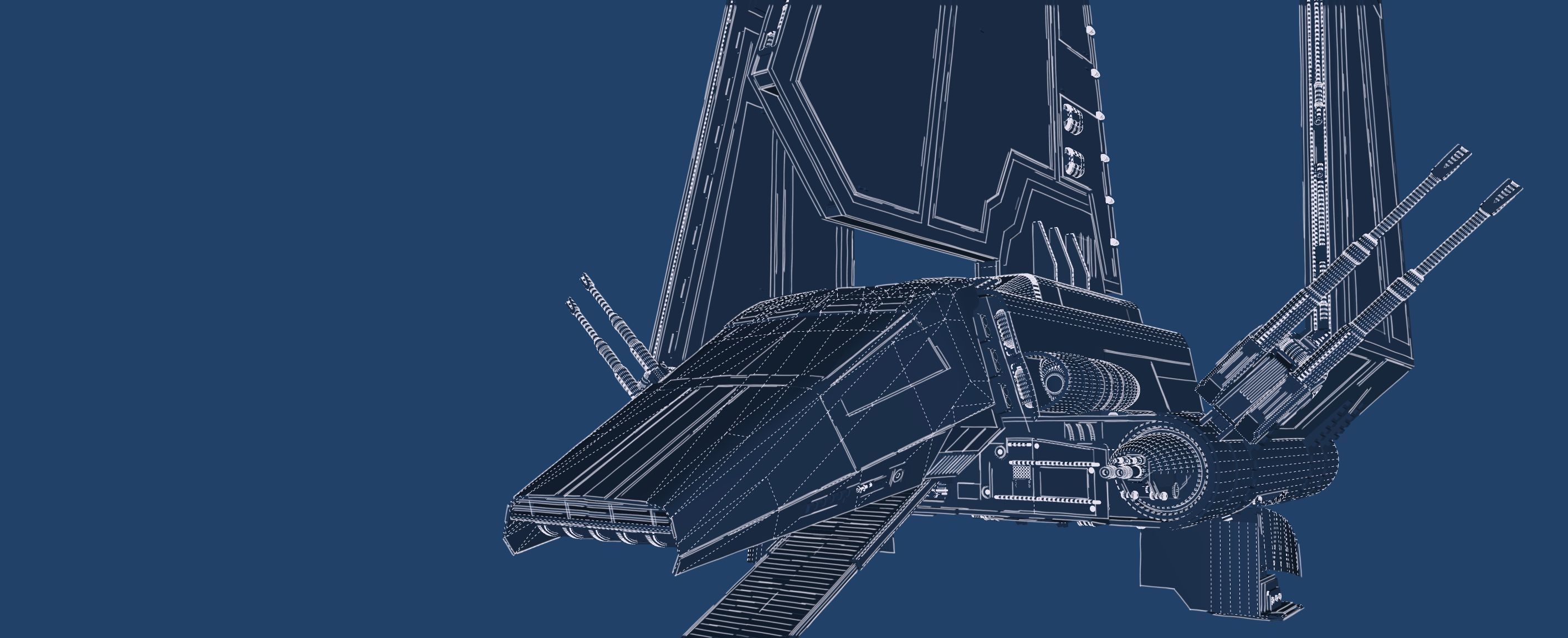 Star Wars Lambda T4A Class Shuttle with full interior 3D model_66