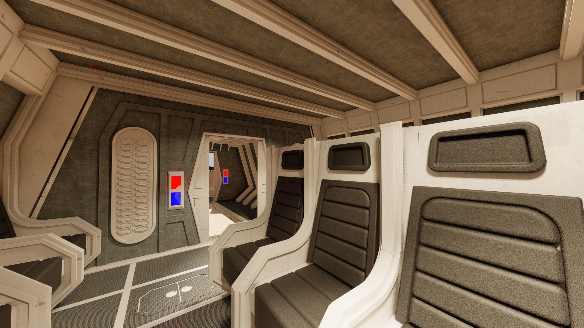 Star Wars Lambda T4A Class Shuttle with full interior 3D model_31