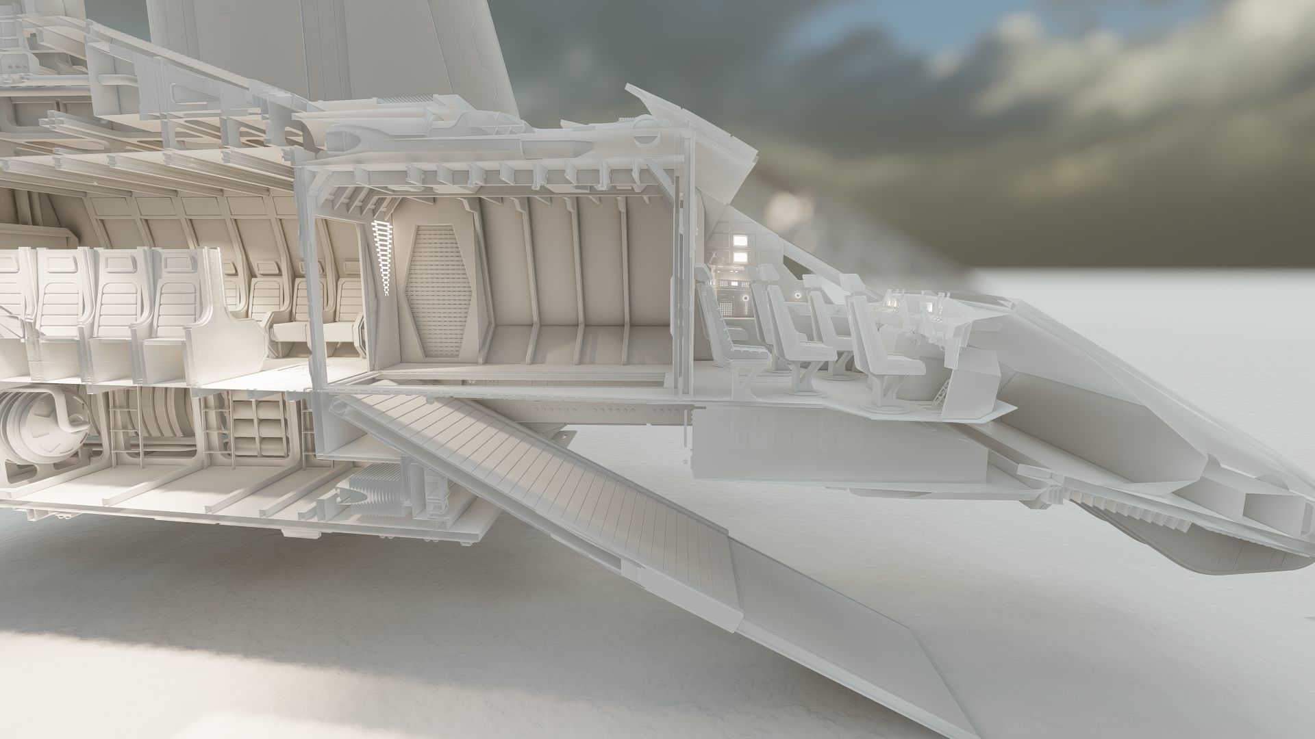 Star Wars Lambda T4A Class Shuttle with full interior 3D model_62