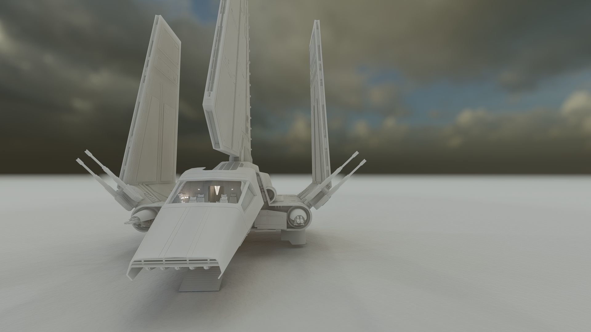 Star Wars Lambda T4A Class Shuttle with full interior 3D model_50