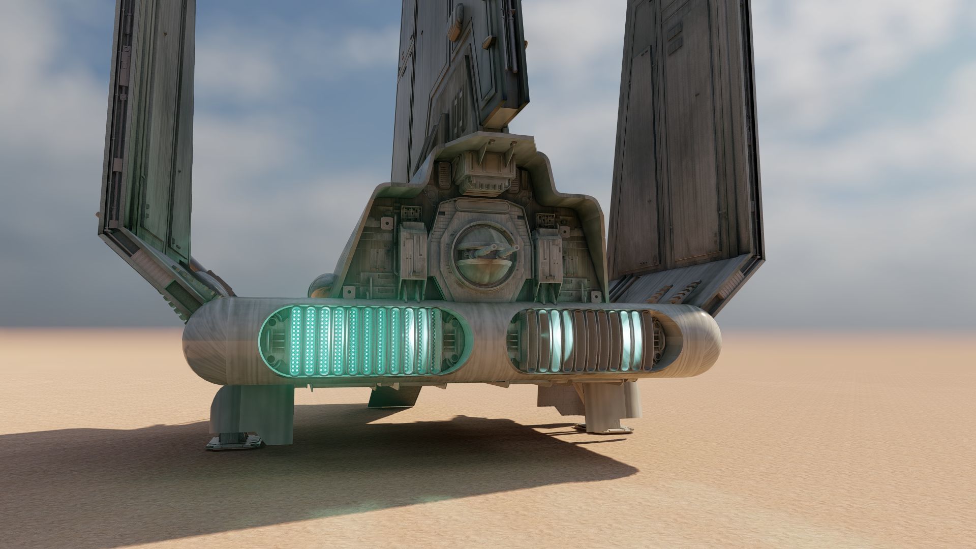 Star Wars Lambda T4A Class Shuttle with full interior 3D model_25