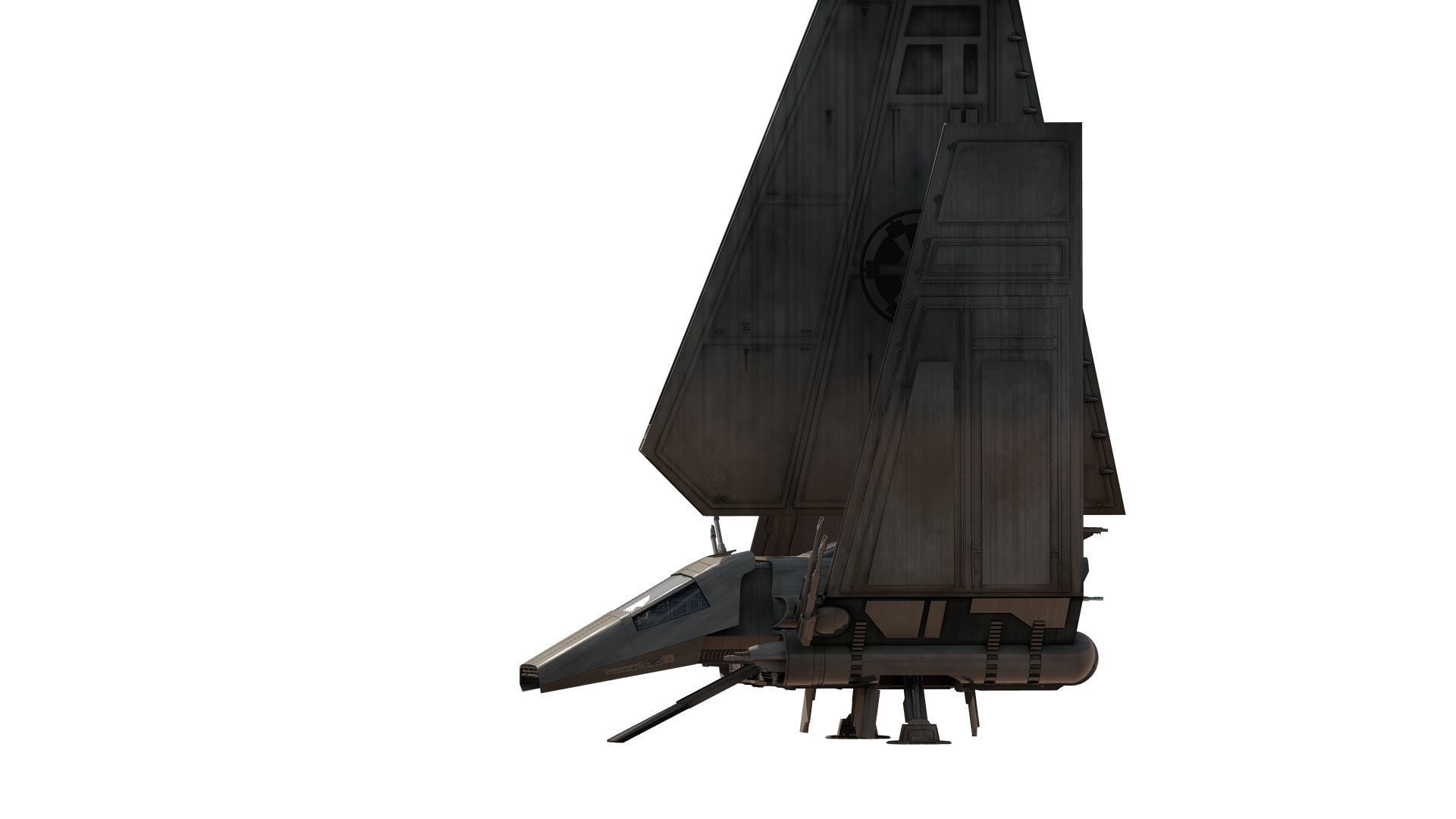 Star Wars Lambda T4A Class Shuttle with full interior 3D model_4