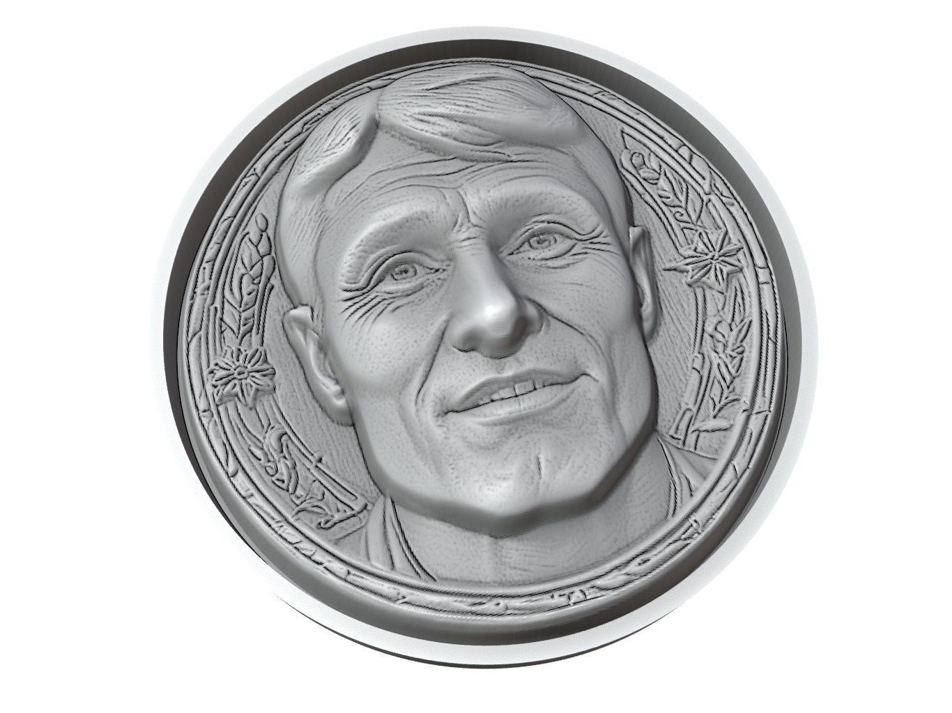 Javier Zanetti Footballer Medallion 3D print model_3