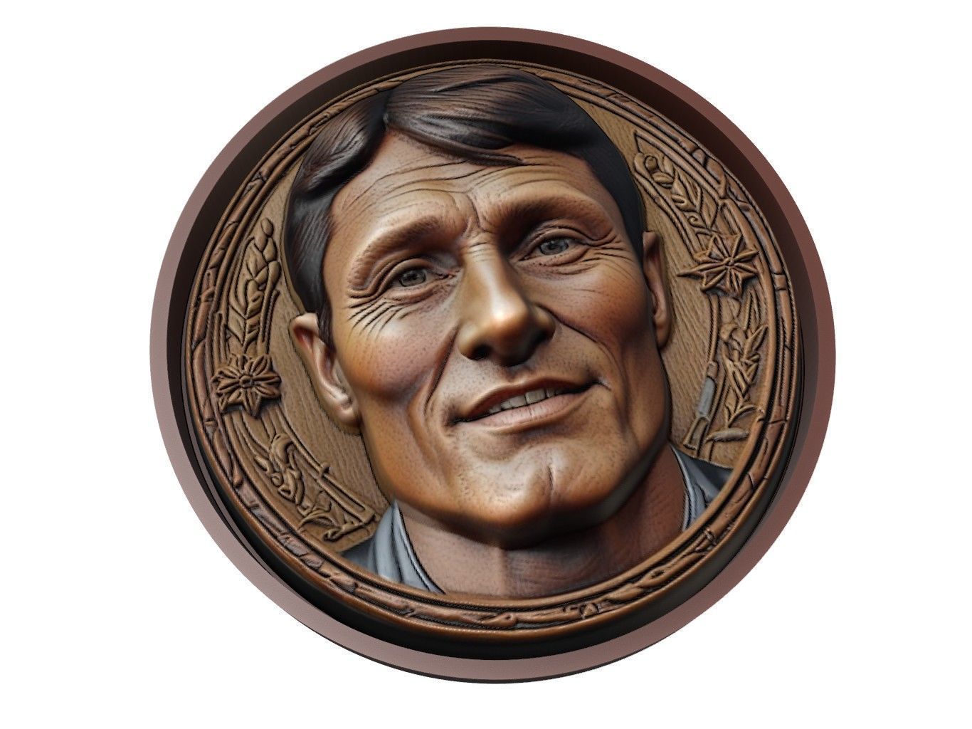 Javier Zanetti Footballer Medallion 3D print model_1