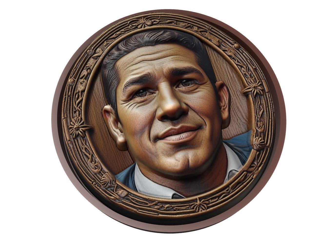 Juan Roman Riquelme Footballer Medallion 3D print model_1
