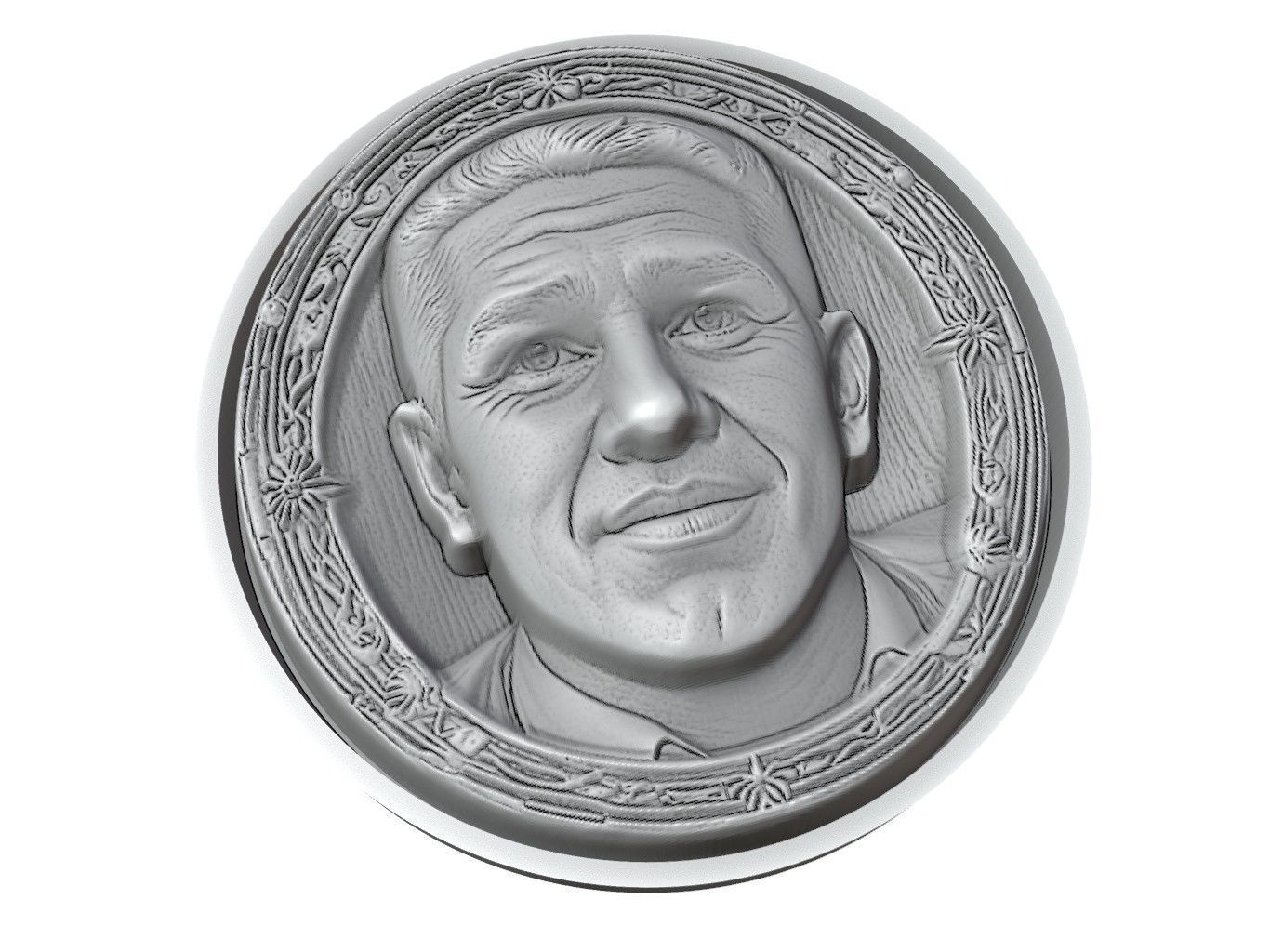 Juan Roman Riquelme Footballer Medallion 3D print model_3