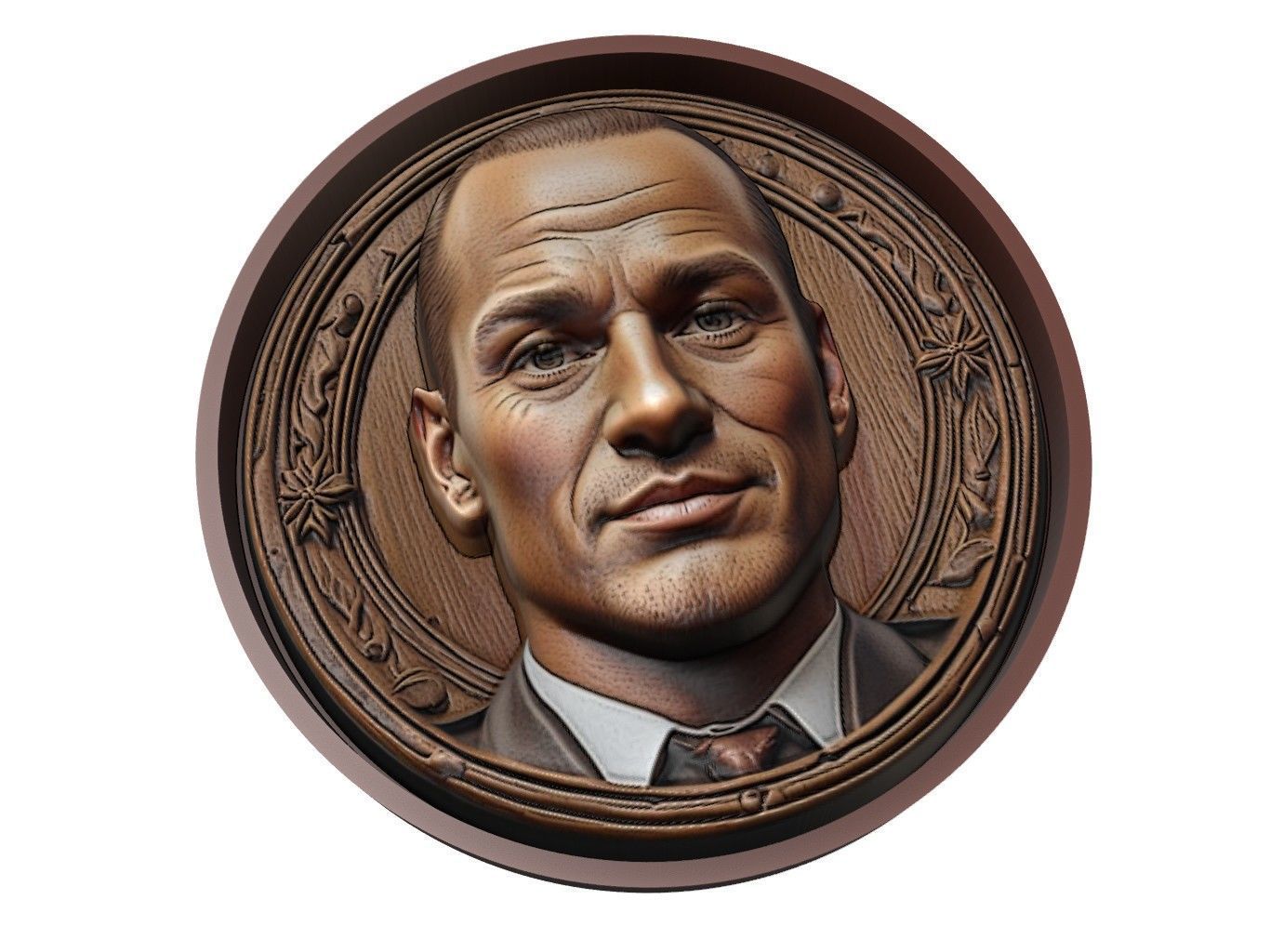 Wesley Sneijder Footballer Medallion 3D print model_1