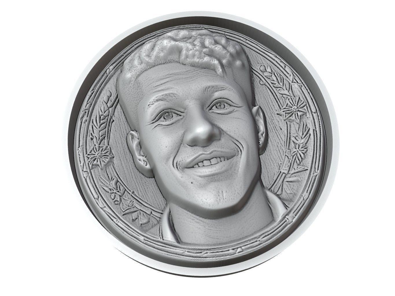 Jadon Sancho Footballer Medallion 3D print model_3