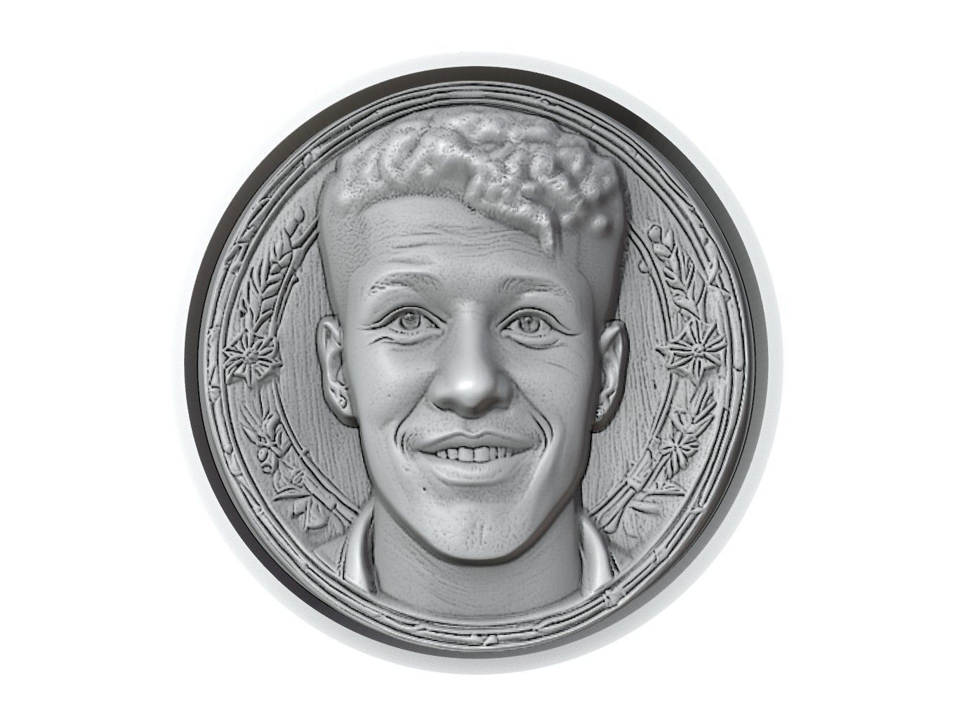 Jadon Sancho Footballer Medallion 3D print model_2
