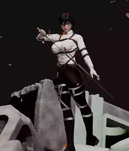 Mikasa akramen - attack on titan 3D model
