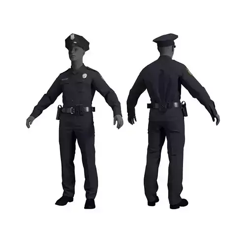 Police Officer Uniform - Marvelous Designer 3D model