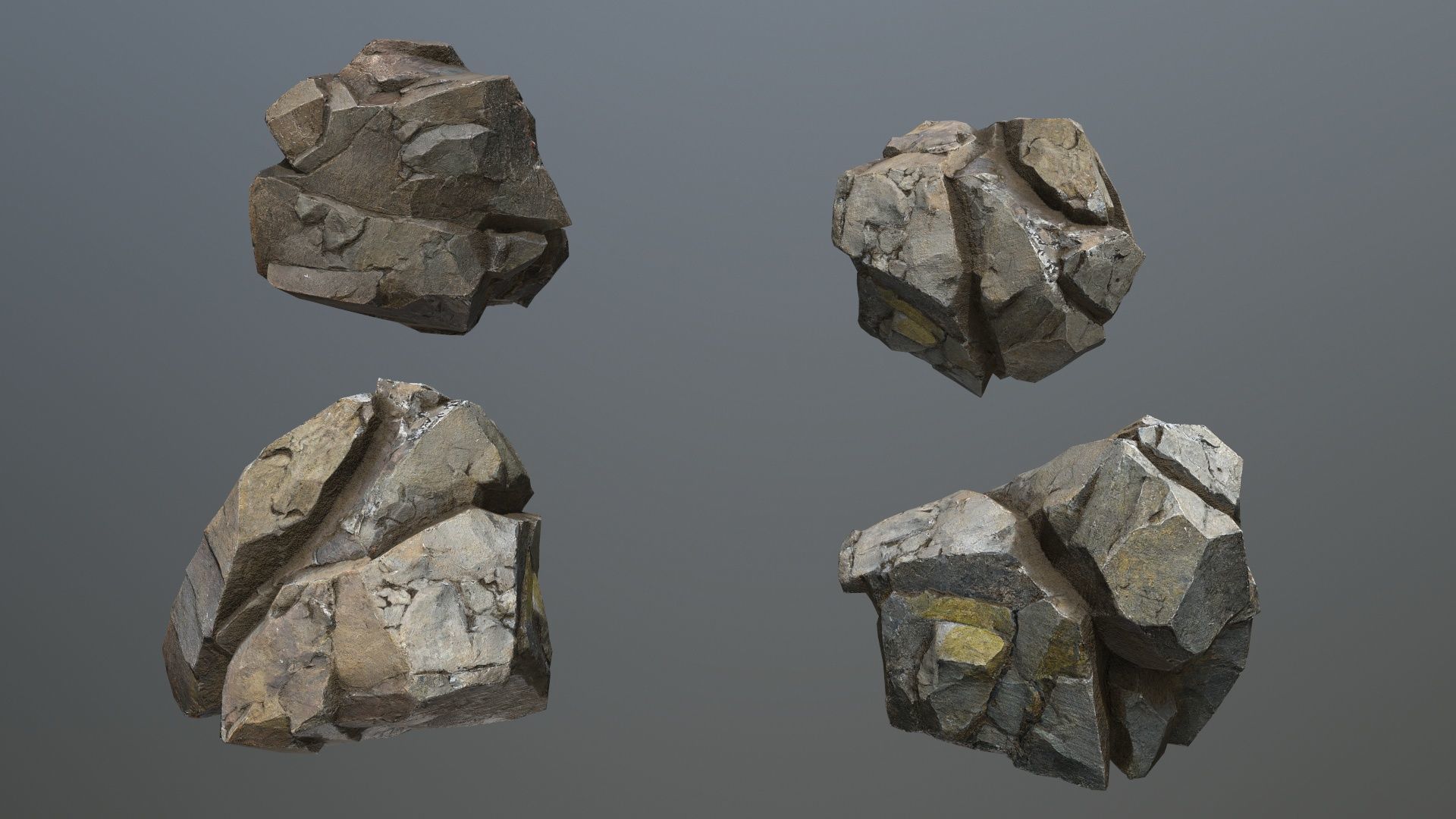 cliff rocks Low-poly 3D model_9