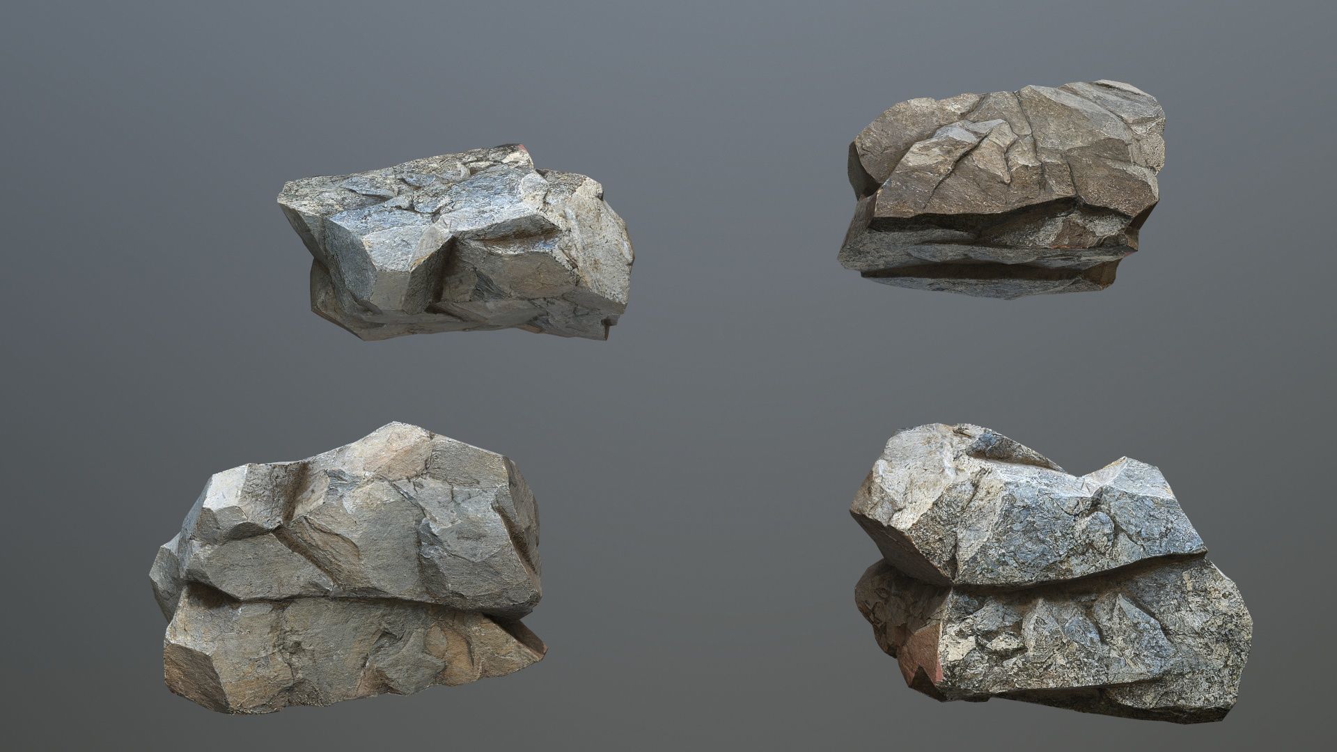 cliff rocks Low-poly 3D model_12